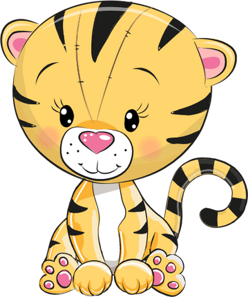 (s133-29-B) Cute Cartoon Tiger