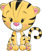 (s133-29-B) Cute Cartoon Tiger