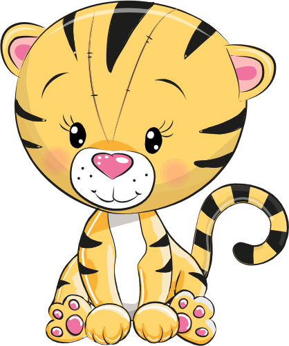 (s133-29-B) Cute Cartoon Tiger
