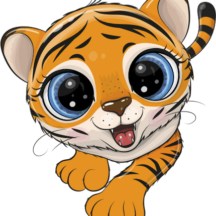 (s133-29-C) Cute Cartoon Tiger