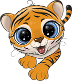 (s133-29-C) Cute Cartoon Tiger