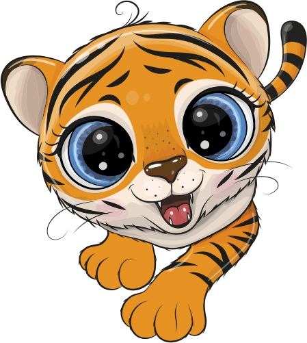 (s133-29-C) Cute Cartoon Tiger