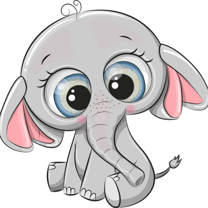 (s133-04-A) Cute Cartoon Elephant