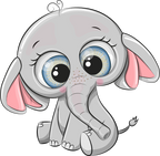 (s133-04-A) Cute Cartoon Elephant