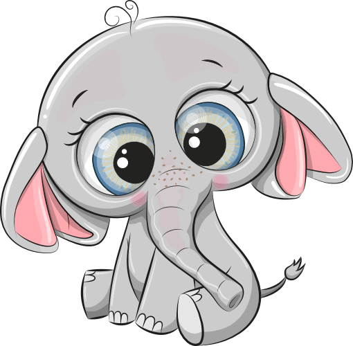 (s133-04-A) Cute Cartoon Elephant