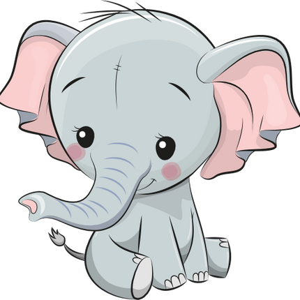 (s133-04-C) Cute Cartoon Elephant
