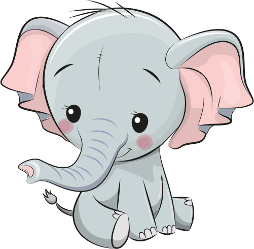 (s133-04-C) Cute Cartoon Elephant