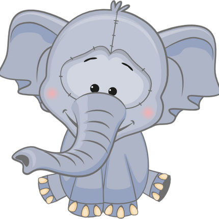 (s133-04-D) Cute Cartoon Elephant
