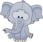 (s133-04-D) Cute Cartoon Elephant