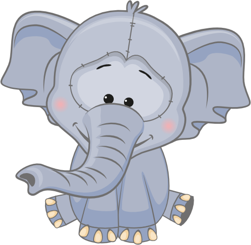 (s133-04-D) Cute Cartoon Elephant