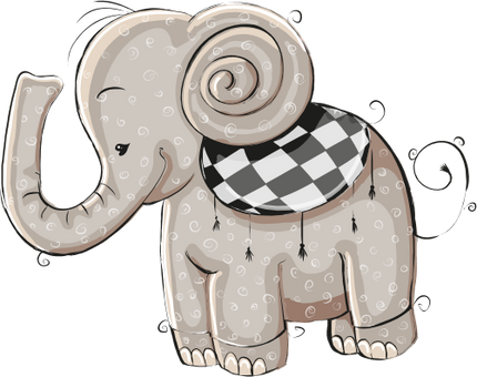 (s133-04-E) Cute Cartoon Elephant