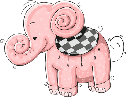 (s133-04-F) Cute Cartoon Elephant