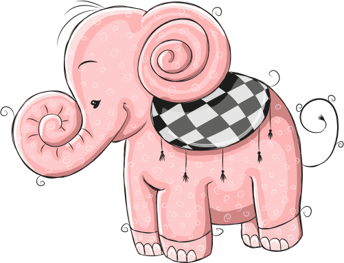 (s133-04-F) Cute Cartoon Elephant