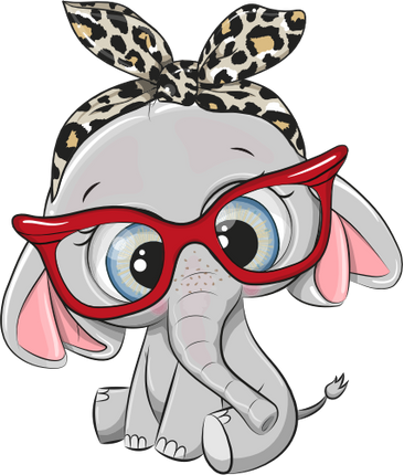 (s133-04-K) Cute Cartoon Elephant Leopard Headband Glasses