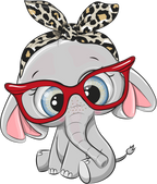 (s133-04-K) Cute Cartoon Elephant Leopard Headband Glasses