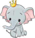 (s133-04-L) Cute Cartoon Elephant Crown