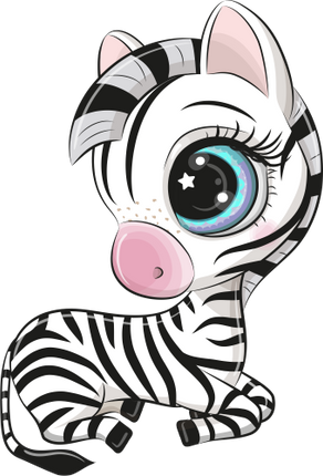 (s133-05-A) Cute Cartoon Zebra