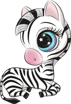 (s133-05-A) Cute Cartoon Zebra