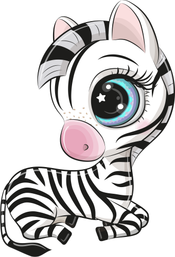 (s133-05-A) Cute Cartoon Zebra