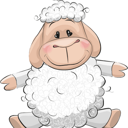 (s133-05-F) Cute Cartoon Sheep