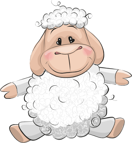 (s133-05-F) Cute Cartoon Sheep