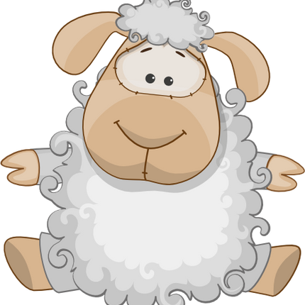 (s133-05-G) Cute Cartoon Sheep