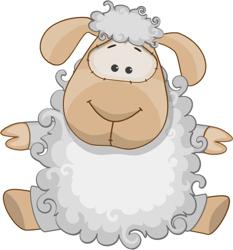 (s133-05-G) Cute Cartoon Sheep