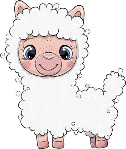(s133-05-I) Cute Cartoon Alpaca Llama