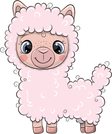 (s133-05-J) Cute Cartoon Alpaca Llama