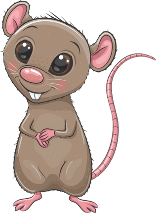 (s133-05-N) Cute Cartoon Rat