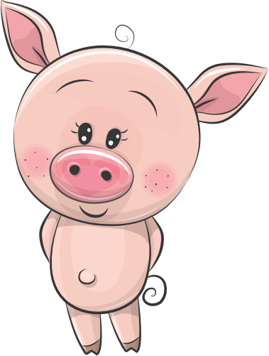 (s133-05-O) Cute Cartoon Pig