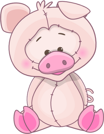 (s133-05-P) Cute Cartoon Pig