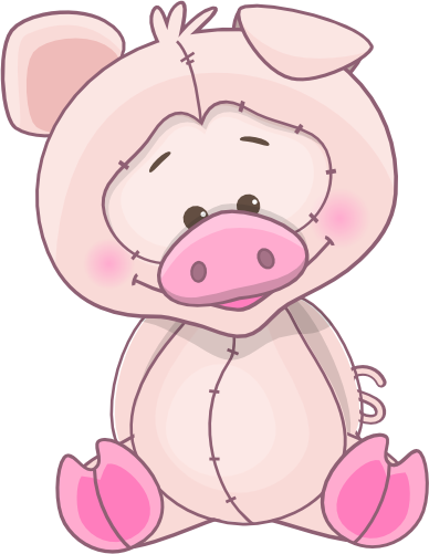 (s133-05-P) Cute Cartoon Pig