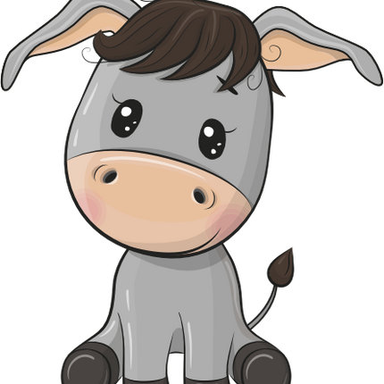 (s133-05-Q) Cute Cartoon Donkey
