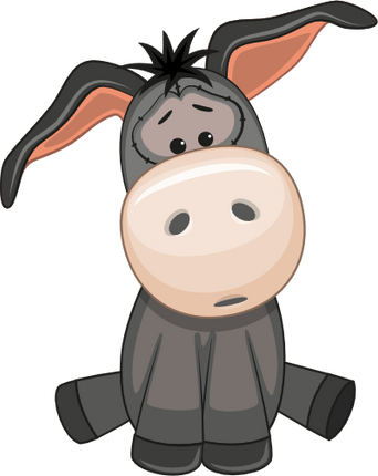(s133-05-R) Cute Cartoon Donkey