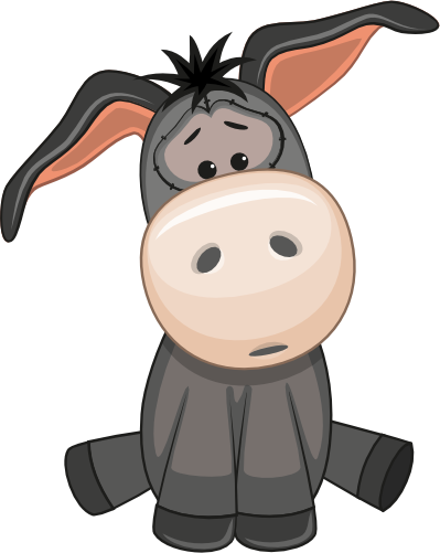(s133-05-R) Cute Cartoon Donkey