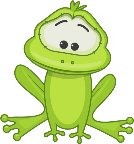(s133-06-D) Cute Cartoon Frog