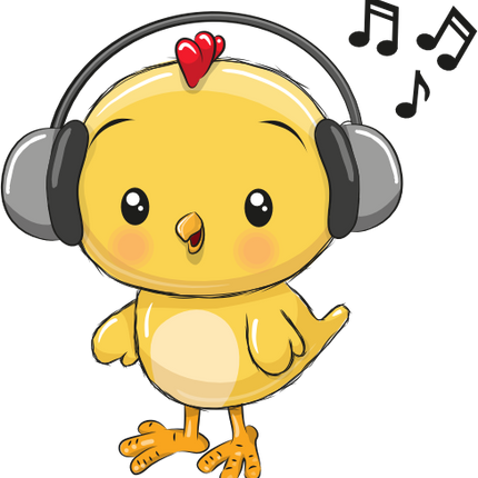 (s133-07-D) Cute Cartoon Bird Chick Headphones