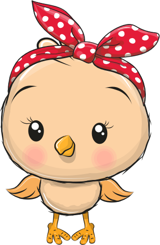 (s133-07-N) Cute Cartoon Bird Chick Polka Dot Headband