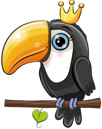 (s133-08-F) Cute Cartoon Toucan Crown