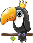 (s133-08-F) Cute Cartoon Toucan Crown