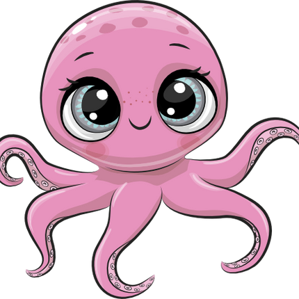 (s133-09-B) Cute Cartoon Octopus