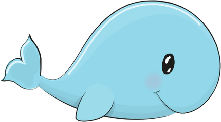 (s133-09-F) Cute Cartoon Whale