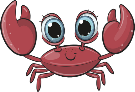 (s133-09-H) Cute Cartoon Crab