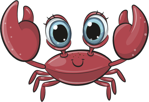 (s133-09-H) Cute Cartoon Crab