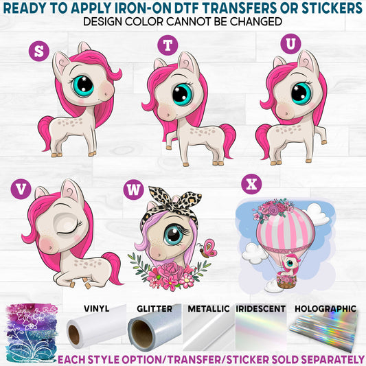 (s133-9) Cute Horse Pony b Printed Heat Transfer or Sticker