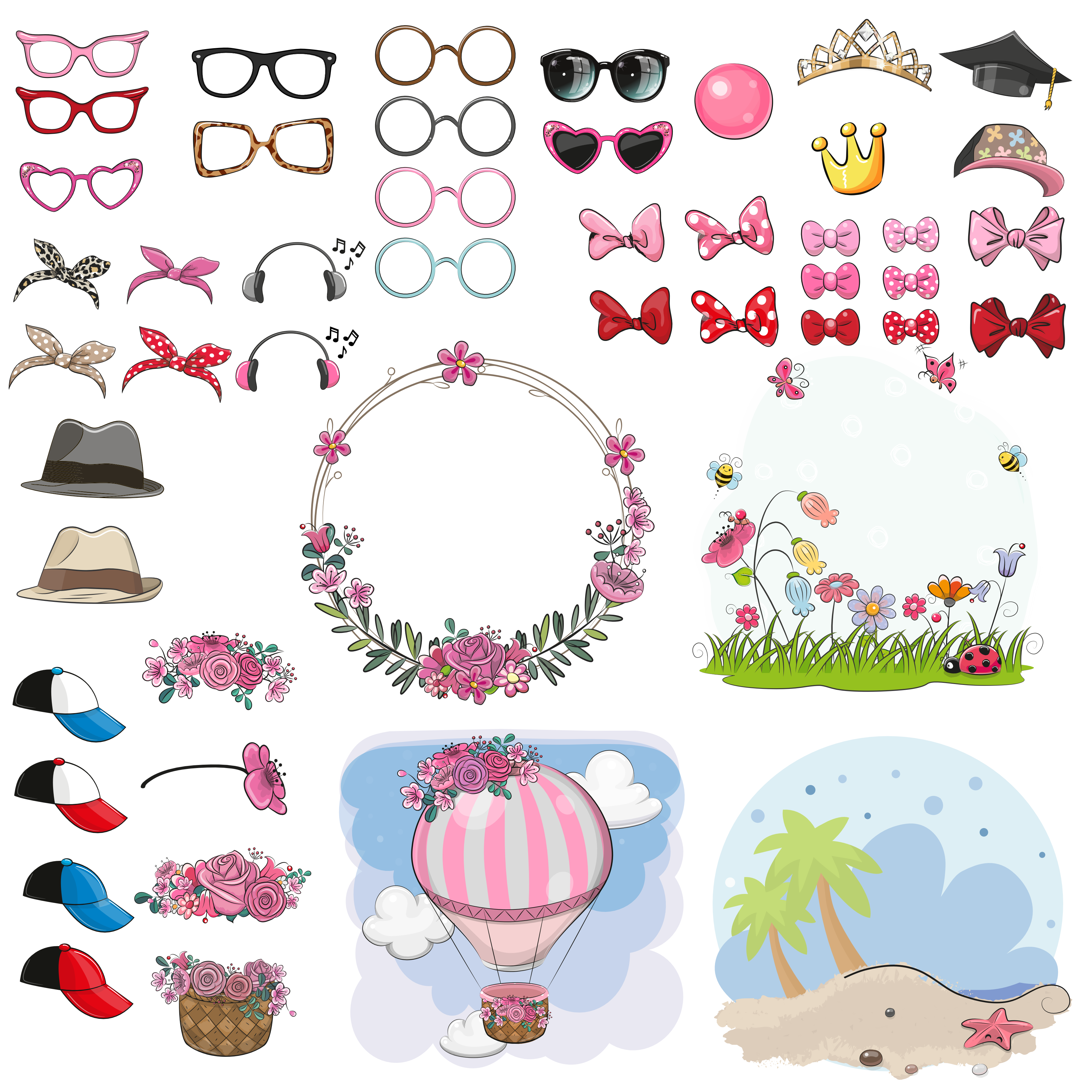 (s133-12-H) Cute Cartoon Penguin Flowers