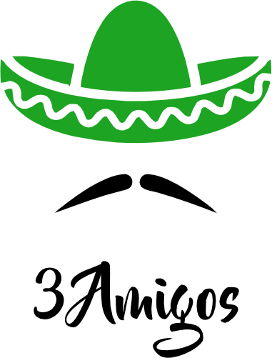 (s138-C) 3 Amigos Sombrero