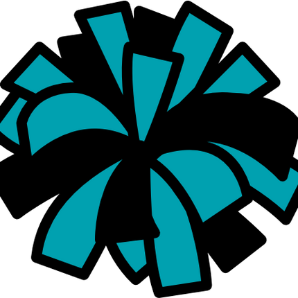 (140-01-1Z) 2 Color Cheerleaders Cheer Pom-Pom Iron-On Transfer