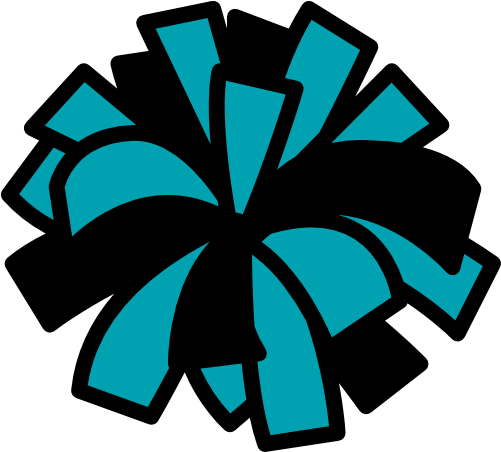 (140-01-1Z) 2 Color Cheerleaders Cheer Pom-Pom Iron-On Transfer